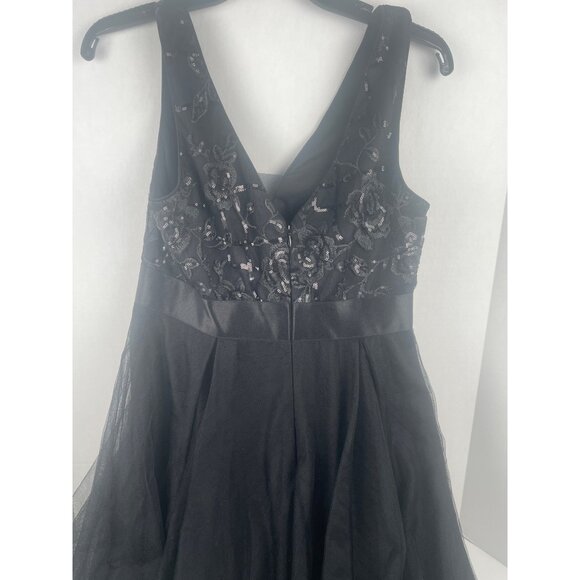 Black Tulle Lace Dress With Sequins Veil L Dead Bride Black Wedding Goth Fairy - Picture 3 of 14